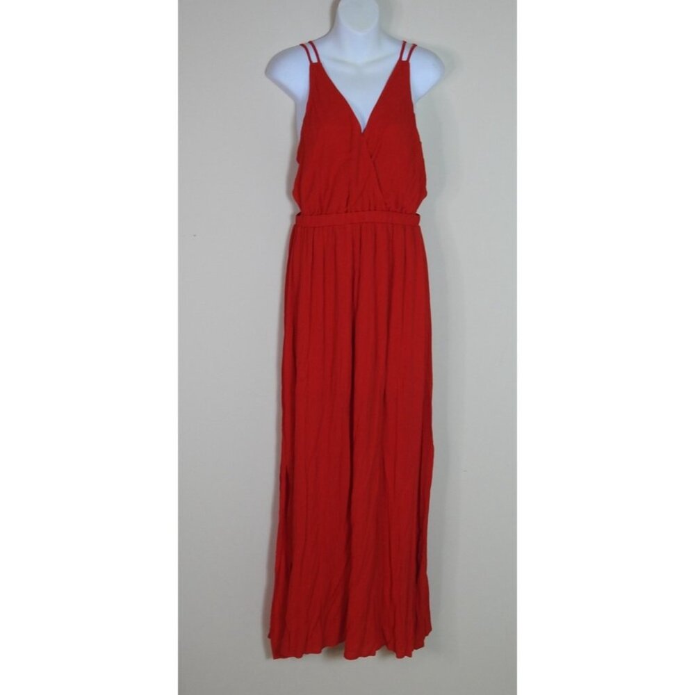Lulus Lost In Paradise Red Maxi Dress Strappy Open Back Side Slit Sz S Sexy - Picture 4 of 7